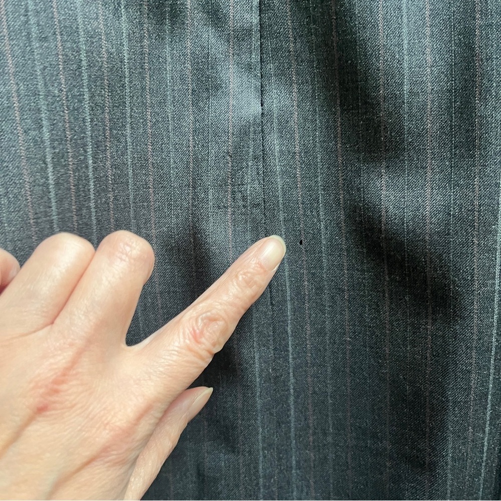Brooks Brothers 100% Wool Pinstriped Grey Pinstripe Midi Dress Sz 2 - Picture 11 of 11